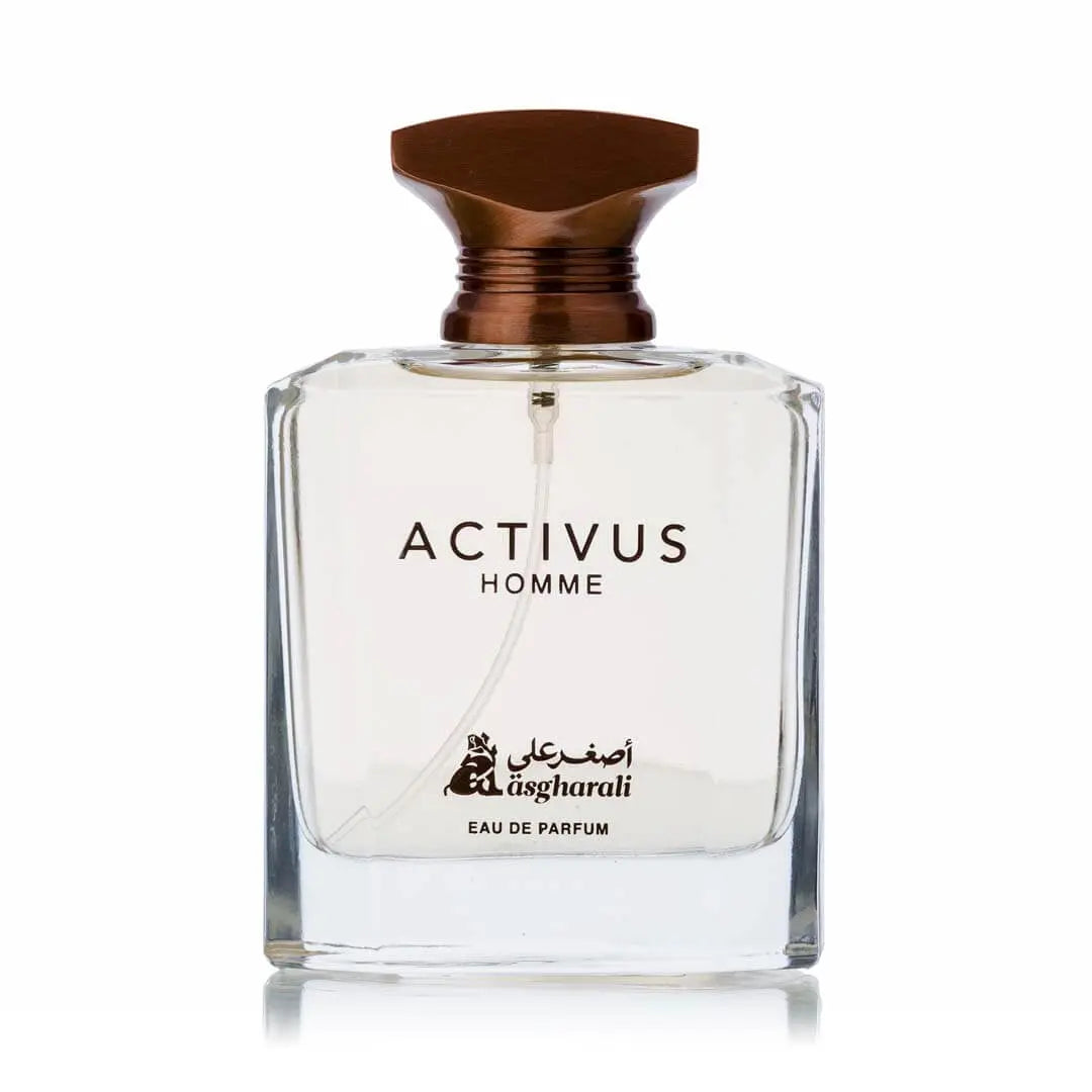Activus Homme 100ML Eau de Parfum by Asgharali – front bottle view of oriental woody men's fragrance