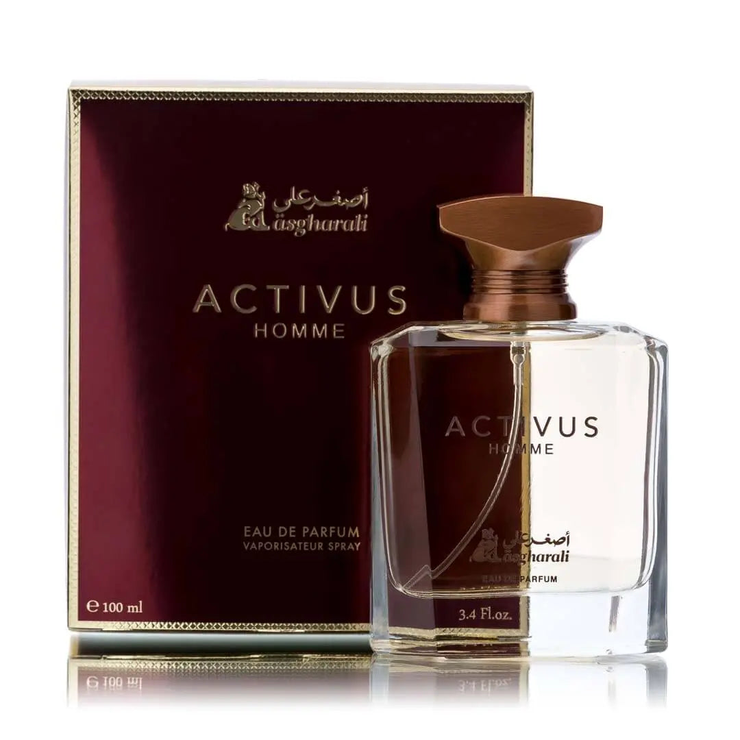 Asgharali Activus Homme 100ML perfume – bottle and packaging, elegant masculine scent