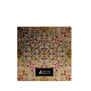 Top view of Bakhoor Enab 40GM box with colorful floral Islamic pattern and Asgharali logo